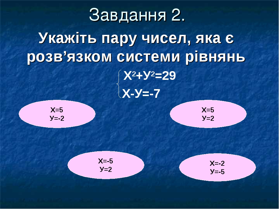 презентація з теми " Системи рівнянь"