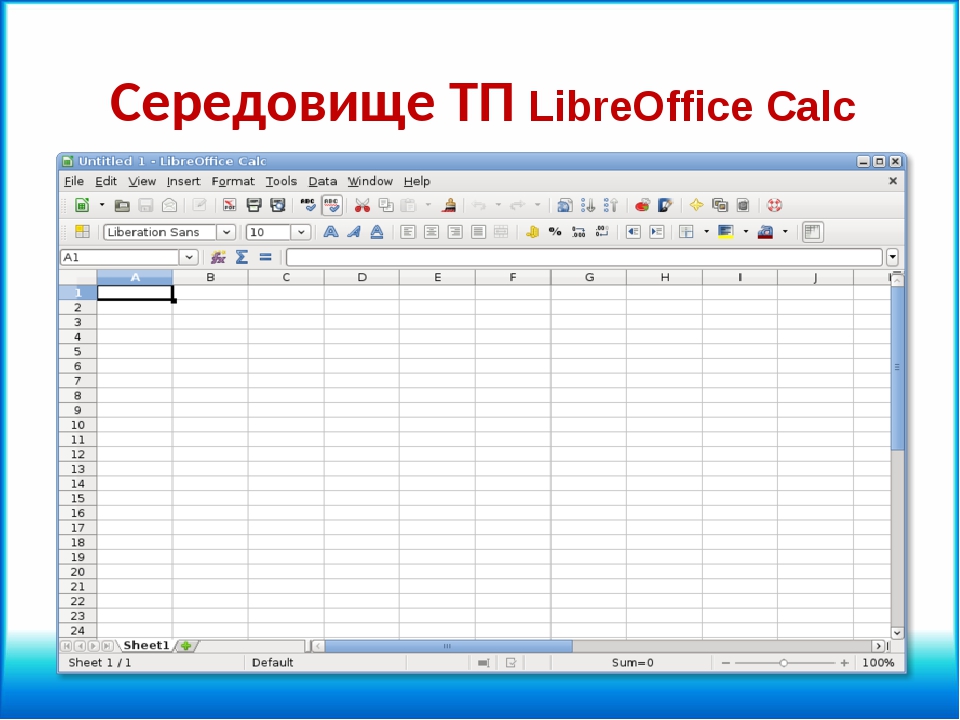 spreadsheet in libreoffice