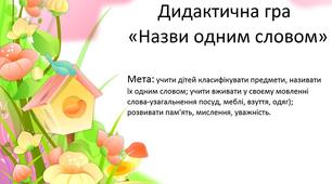 Дидактична гра "Назви одним словом"