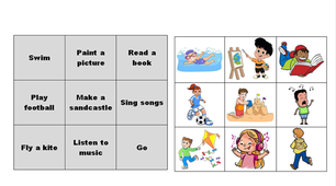 Bingo game для 2кл тема JOIN THE SPORTS CLUB