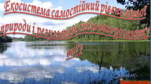 Презентація "Екосистема самостійний рівень живої природи і результат спільного розвитку виду"