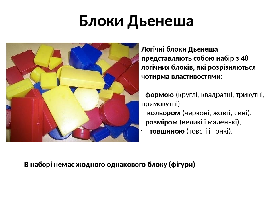 Презентація "Блоки Дьенеша,Цікава робота"