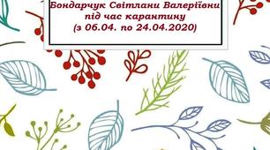 Індивідуальний план роботи на карантин з 06.04. по 24.04.2020 з анг.мови