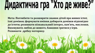 Дидактична гра-лото на липучках "Хто де живе?"