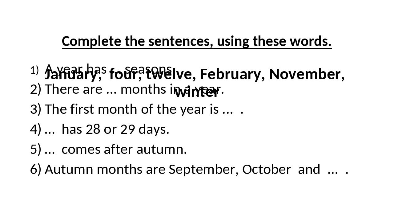 Презентація "Seasons and weather"