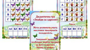 Методична скарбничка вихователя «Дидактична гра «Знайди за адресою»