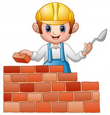 Vector illustration of cartoon man builder | Premium Vector