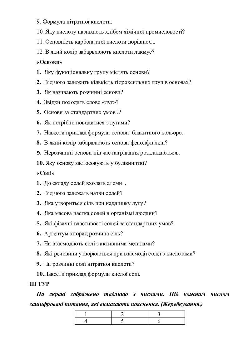 Тиждень хімії в школі | Інші методичні матеріали. Хімія