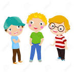 Three Happy Kids Standing Royalty Free Cliparts, Vectors, And ...