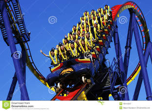 People Riding Roller Coaster Editorial Photography - Image of park ...