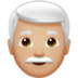 Man: Medium-Light Skin Tone, White Hair