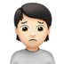 Person Frowning: Light Skin Tone