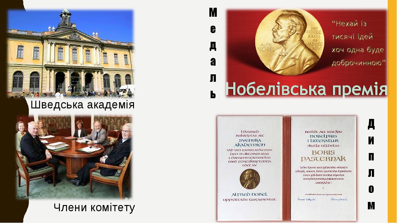 "Письменники – лауреати Нобелівської премії"
