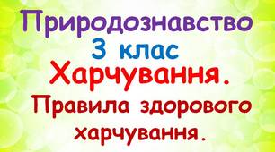 ДИСТАНЦІЙНЕ НАВЧАННЯ. Урок природознавства з теми "Харчування. Правила здорового харчування" 3 клас