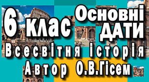 Основні дати за 6 клас. Всесвітня історія.