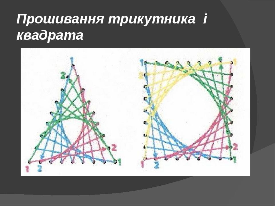 Прошивання трикутника і квадрата