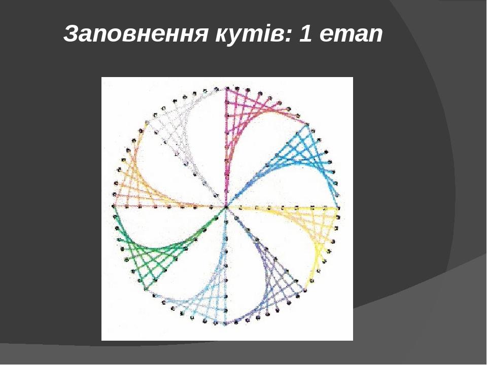 Заповнення кутів: 1 етап