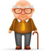 Old Man Grandfather 3d Realistic Cartoon Character Design Isolated ...