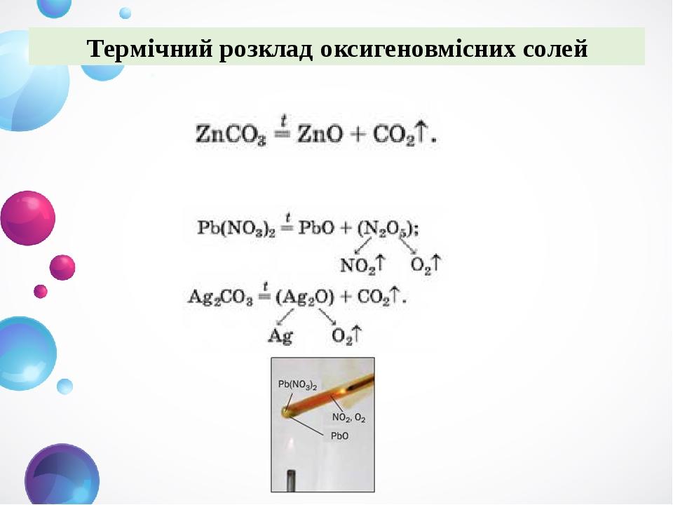 Термічний розклад оксигеновмісних солей
