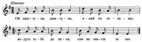 НАШЕ (тексти пісень) - Ой джигуне, джигуне (з нотами)