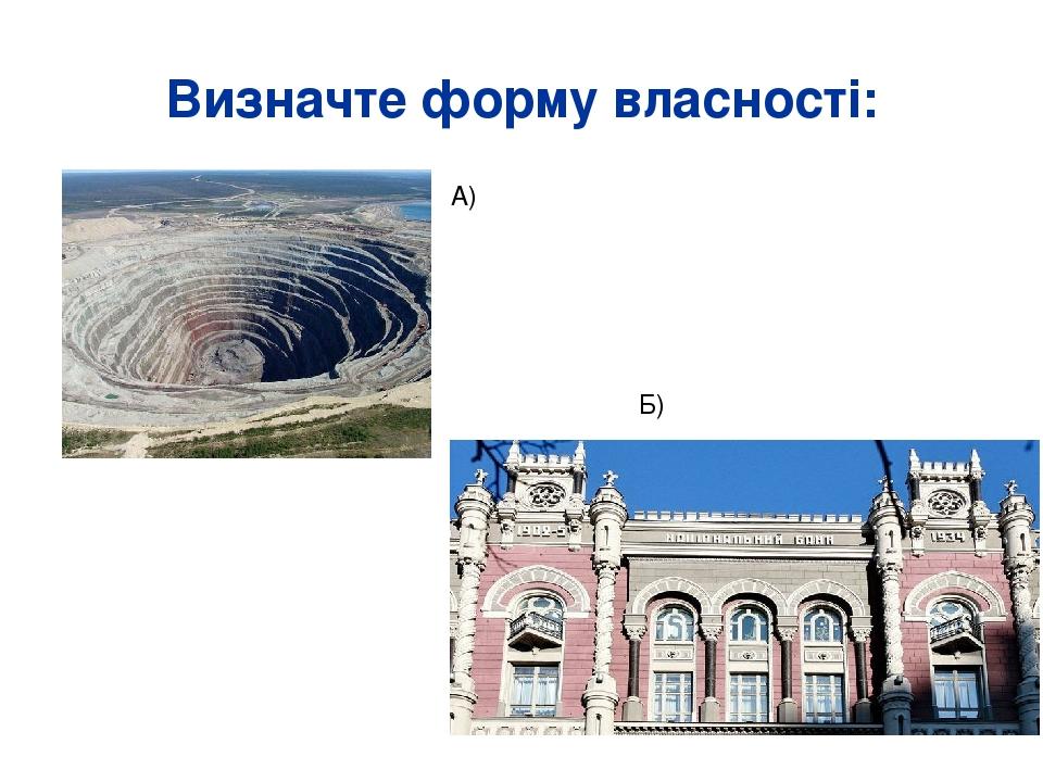 Визначте форму власності: А) Б)