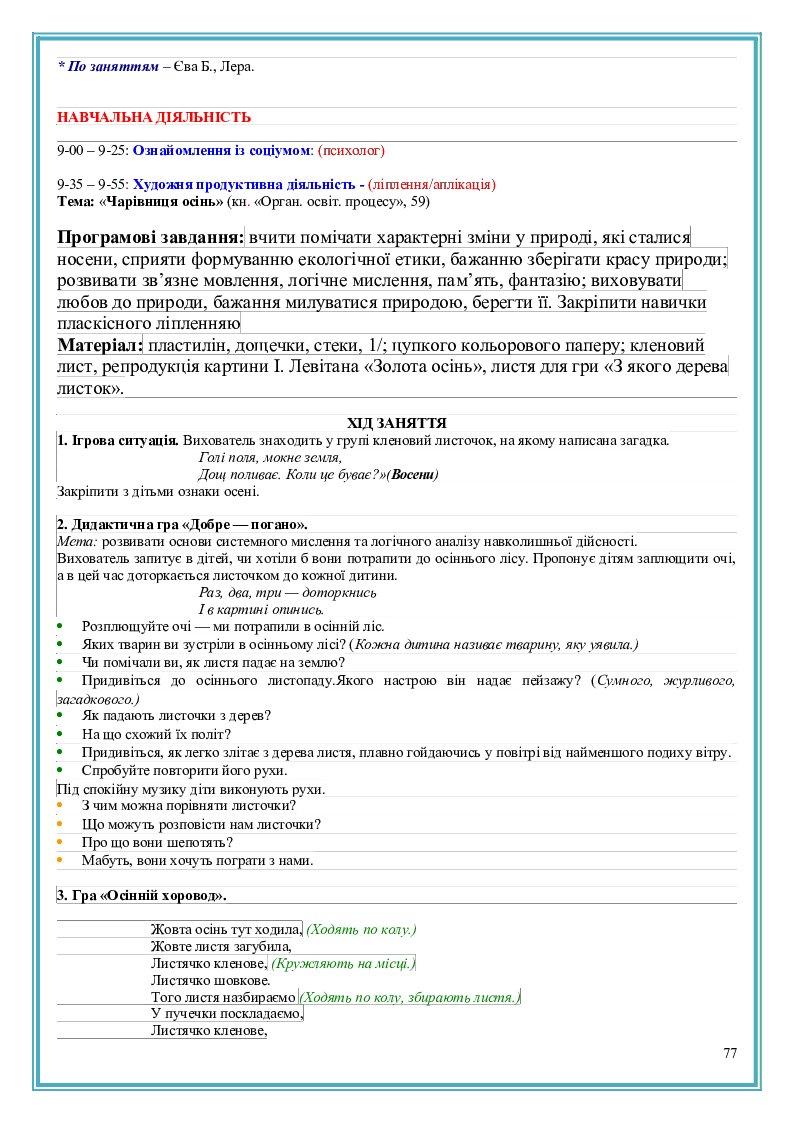 КАЛЕНДАРНО-ТЕМАТИЧНЕ ПЛАНУВАННЯ (старша група) | КТП. Дошкілля