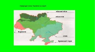 Природні зони України. Тестова контрольна робота з природознавства. 4 клас (Гладюк Т.В.)