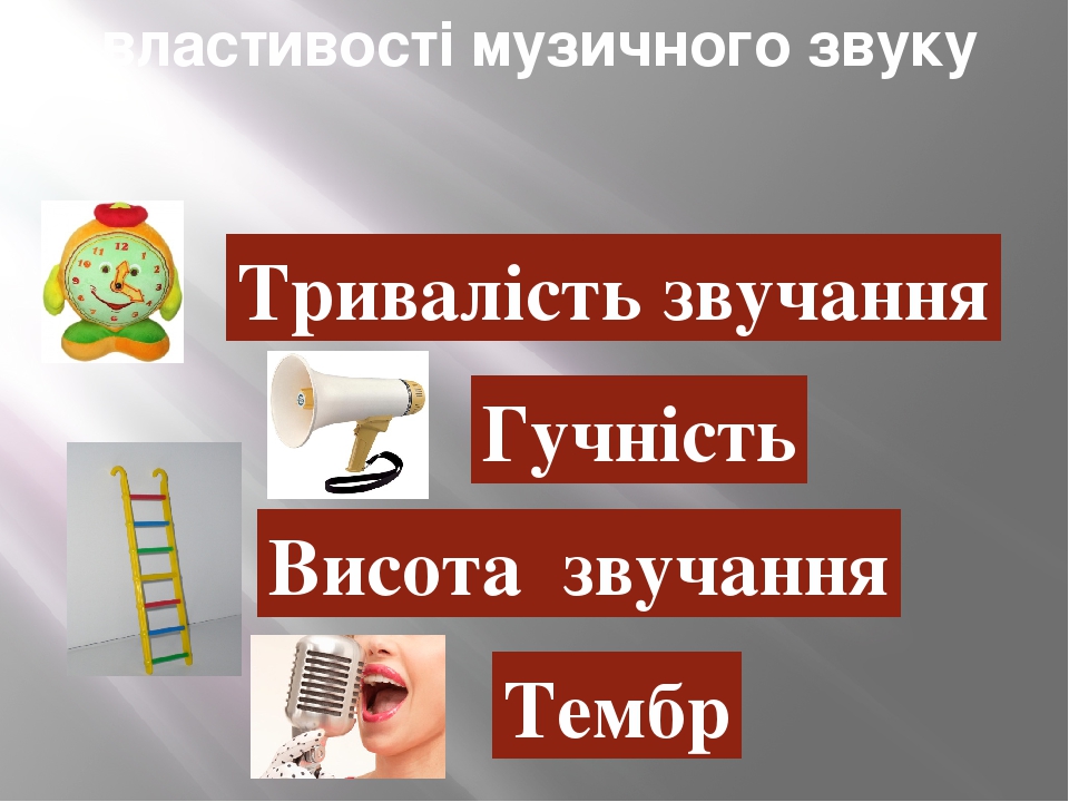 Презентація "Властивості музичного звуку"