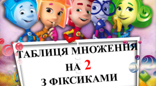 Математичний тренажер "ТАБЛИЦЯ МНОЖЕННЯ НА 2 З ФІКСИКАМИ".