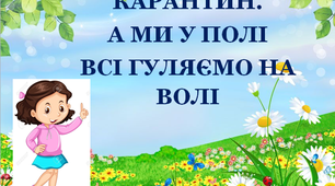 Презентація 1 «КАРАНТИН. А МИ У ПОЛІ ВСІ ГУЛЯЄМО НА ВОЛІ»