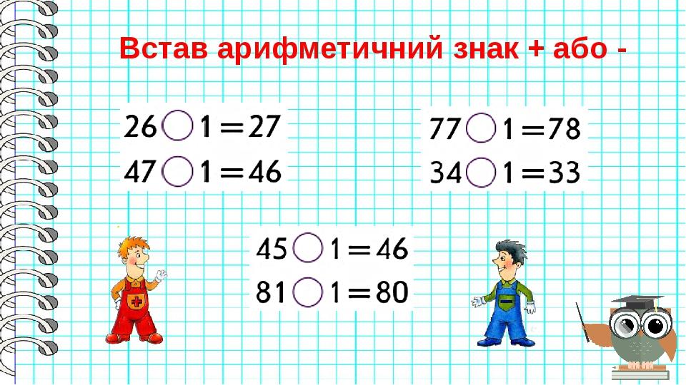 Встав арифметичний знак + або -