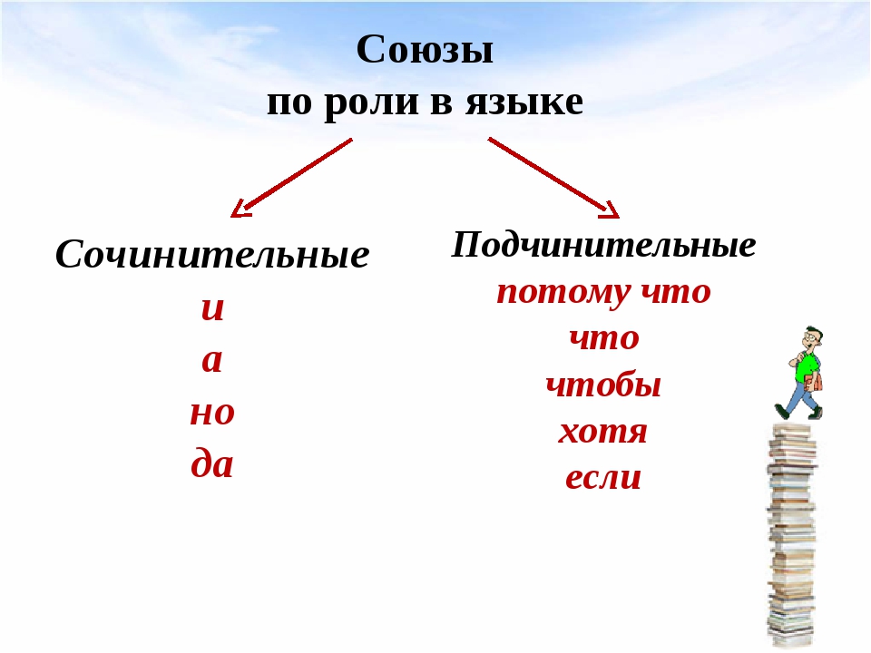 Картинки сочинительные и подчинительные союзы