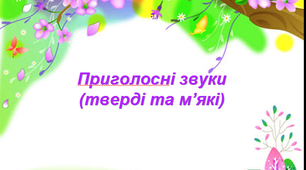 Приголосні звуки: м'які  та тверді.