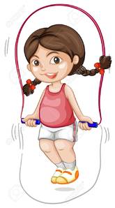 A Chubby Girl Skipping The Rope Illustration Royalty Free Cliparts ...