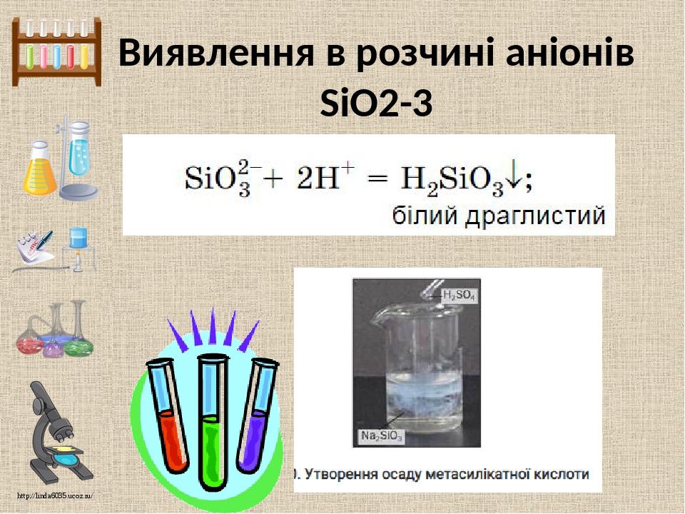 Виявлення в розчині аніонів SiO2-3 http://linda6035.ucoz.ru/