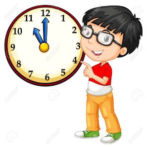 Asian Boy Looking At Big Clock Illustration Royalty Free Cliparts ...