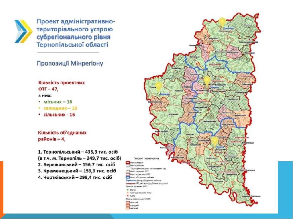 Карта тернопільської області