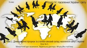 Контрольна робота  з  теми :  "  Населення  України "8  клас