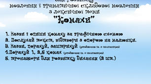 Комплект вправ з  мовленнєвого розвитку до лексичної теми "Комахи"